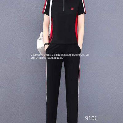 Monisa Sports Leisure Colors Suit With Short Sleeves and Long Trousers in Summer photo-5