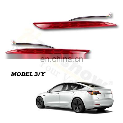 Hansshow Led Stop Turn Signal Brake Lamp Back Fog Lights Rear Bumper Reflector Tail Light For Tesla Model 3/Y