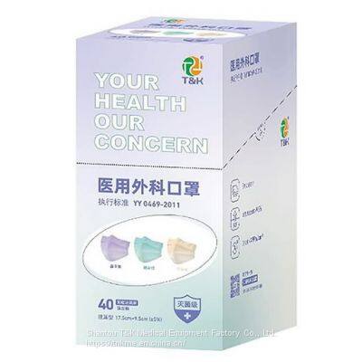 3 Ply Type I Medical Disposable Mask (Purple+Green+Yellow Gradient) CE Marked and Meets the Requirements of EN14683:2019 Type I photo-2