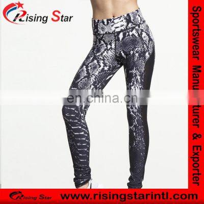 Custom Design Sublimation Printing Gym Fitness Ladies Legging Girls Black Python Print Leggings for Women photo-4