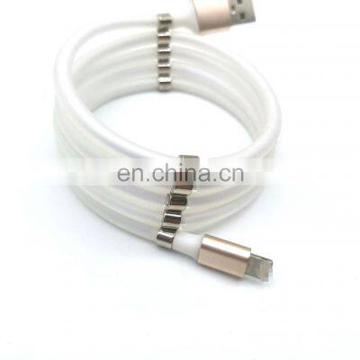 Silicon Magnetic Suction Mobile Phone Data Cable USB Silicon Phone Charging Cable for Iphon / Type C / Android photo-5
