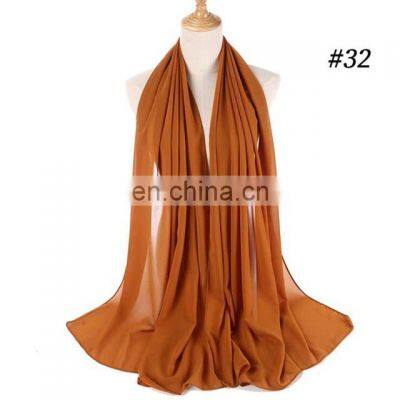 Wholesale Plain Women Scarf Georgette Kuwaiti Chiffon Hijab photo-3