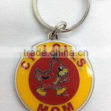 Cyclones chicken circular gold plating soft enamel metal key chain