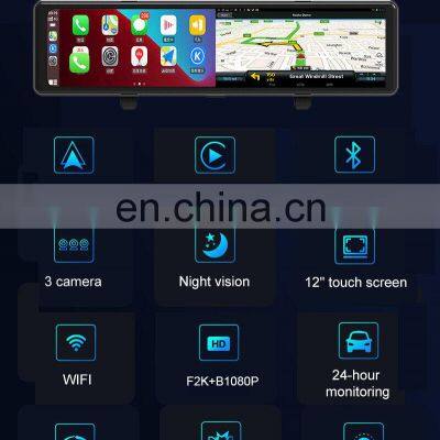 12Inch 4G Car DVR Mirror Android Dashcam WiFi GPS Navigation Dashboard Camera Driving Recorder 1080P Rear View Mirorr Backup Cam photo-4