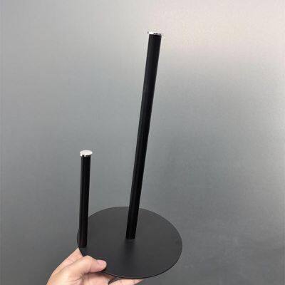 Stainless Steel Rolled Paper Bar Vertical Round Head Without Punching Kitchen Bathroom Toilet Paper Rack European-style Paper Towel Rack photo-5