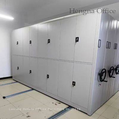 Unidad de estantería móvil de ahorro de espacio para oficinas y pequeños espacios de trabajo, compartimentos personalizables para documentos y archivos, operación manual fácil photo-2