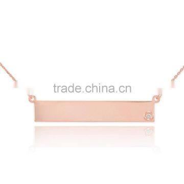 Cheap 14k Gold Engravable Name Bar Necklace