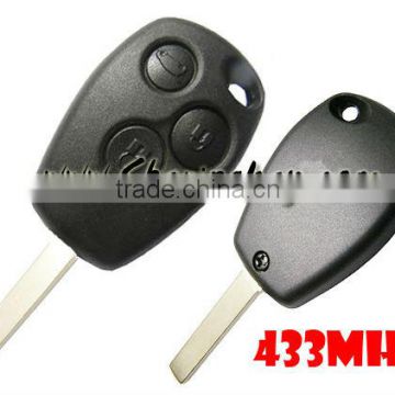 Renault 3 Button Remote Key With VA6 Blade Round Button