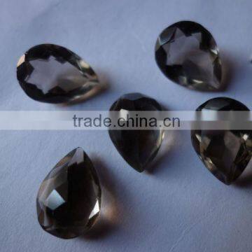 SMOKY QUARTZ GEMSTONE FACETED 5PC. LOOSE BEADS