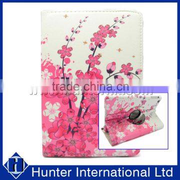 Pink Flower Rotating Tablet Case For iPad Mini 4