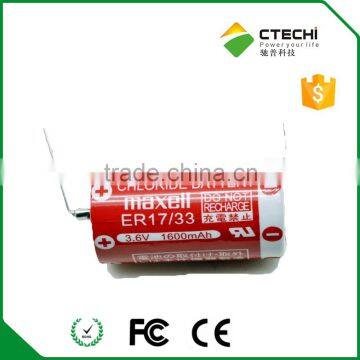 Original 3.6v Maxell ER17/33 Lithium Battery