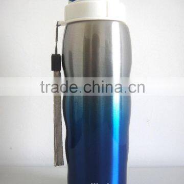 stainless steel bottle with cover at top single wall sport bottle