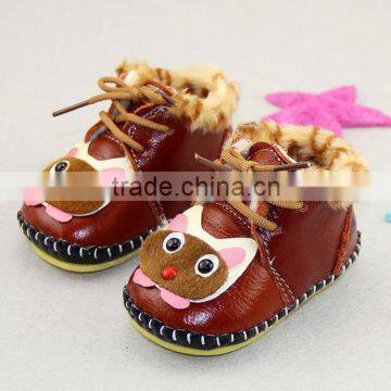 2015 New Children Baby Winter Shoes Children Baby Toddler Soft Bottom Pure Handmade Leather Shoes