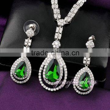 Wedding accessories crystal necklace wholesale 18k gold plated jewelry sets