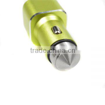 metal appearance safty hammer 2 usb charger stereo car adapter for samsung