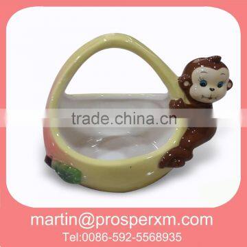 Monkey 3D easter baskets ceramic