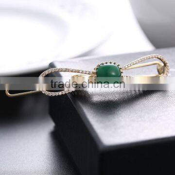 Neoglory Accessories Beautiful Green and Blue Zircon Crystal Vertical Clip Hair Pin photo-4