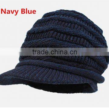 Fashion cozy acrylic men jacquard custom knitted snapback hats