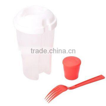 new product fruit salad cups fruit salad container PP salad to go with fork food grade