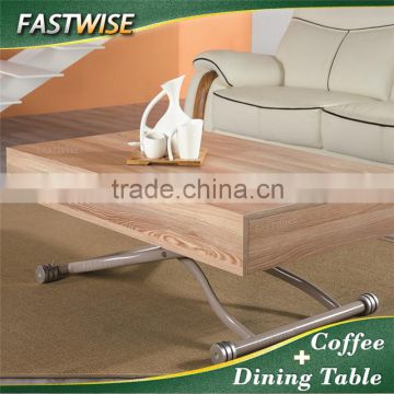 China 2in1 wooden convertible transformable coffee table dining table for living room