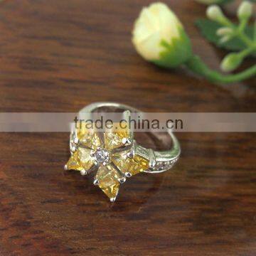 Latest Design yellow star cz ring