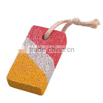 Colourful exfoliate pumice stone with rectangle shape