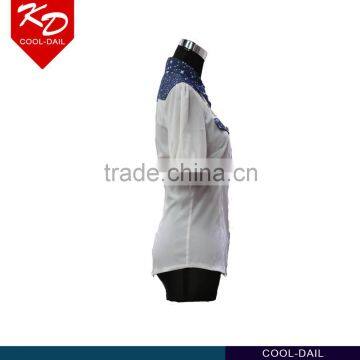 Latest Fashion Short Sleeve Dress Shirt White Shirts for Women photo-2