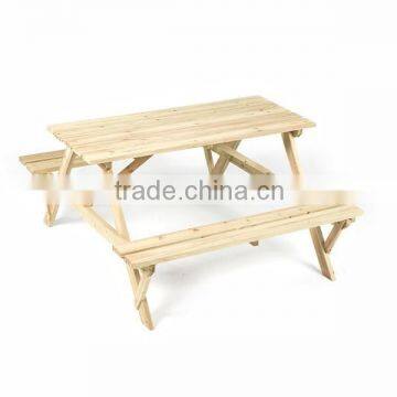 outdoor wooden picnic table with umbrella hole