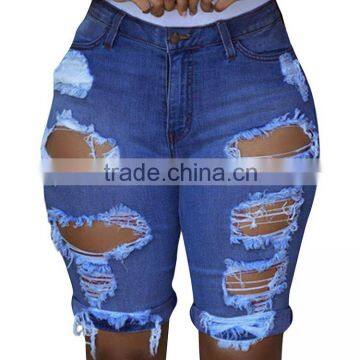 Light Blue Classic durable and soft High Waist skinny pocket patterns new pattern jeans                        
                                                Quality Choice