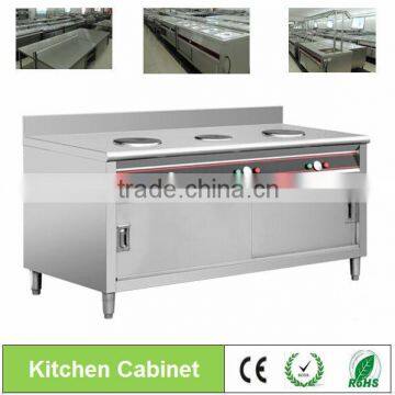 Free Standing Kitchen Cabinets Catering Equipment With Electric Hot Plate Cooker