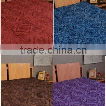 Indian Embroidered Mirror Work Double Bedspread Cotton Handmade Bed Sheet New.