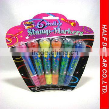 6PCS Stamp Markers/Marker with A Roller Stamp/Rolling Stamp Water Color Marker