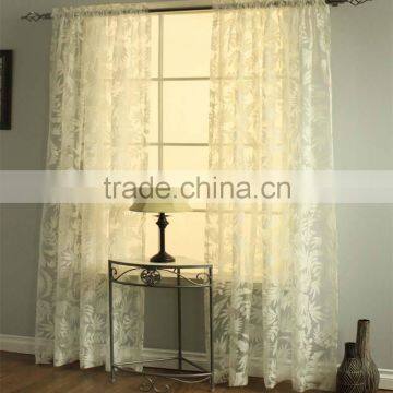 2015 top grade Burn out sheer curtain for living room