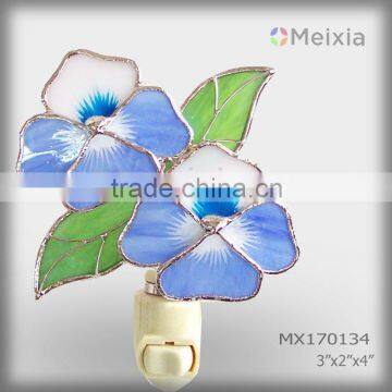 MX170134 wholesale stained glass wall plug flower night light