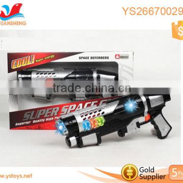 2016 hot sale flash light toy B/O plastic toy vibrating electric gun