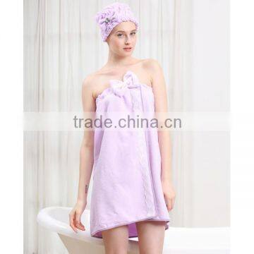 china manufacturer wholesale microfiber bathrobe and hair-drying cap set