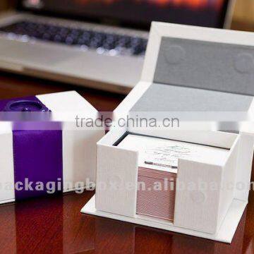 Cardboard business card boxes with ribbon