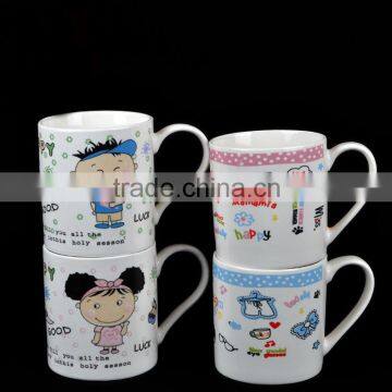 2016 newest cartoon picture logo printing ceramic coffee mug