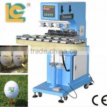 pneumatic 4-colour sealed cup golf ball printing machine with conveyor with conveyor