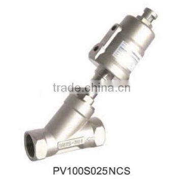 Single action Normally closed air pneumatic angle seat valves