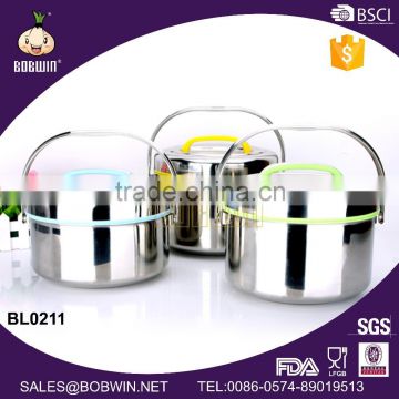 2.5L stainless steel food container with handle