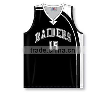 100% Polyester Custom Sublimated Raiders V-Neck Pro Cut Basketball Jersey / Shirt