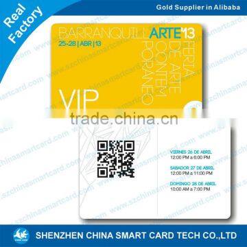 plastic pvc 2d qr code gift card code 128 barcode card