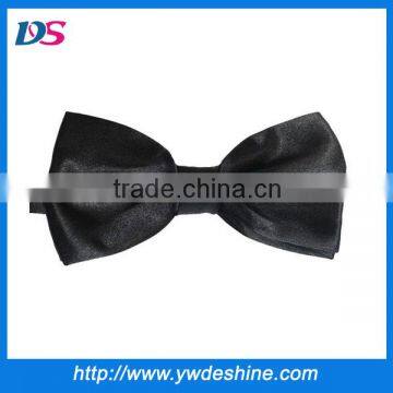 wholesale solid black satin classic bow tie HD-127