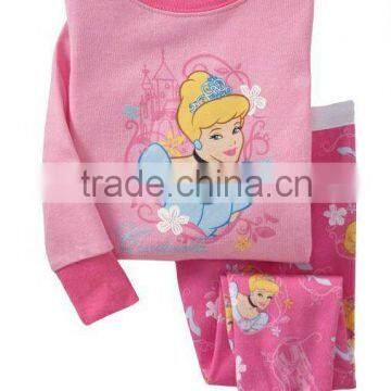 Long sleeve o-neck printed 100% cotton baby underwear, baby pajamas