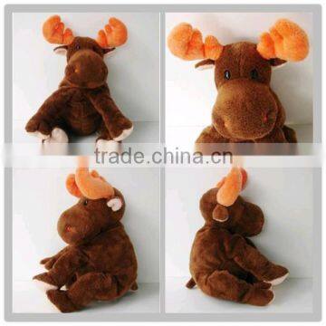Newly Develop Furry Brown Reindeer Moose Plush Animal Toy
