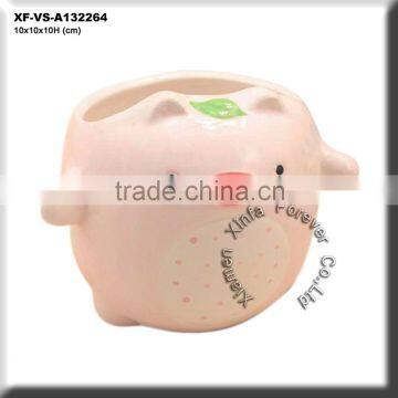 cute promotion gift ceramic piggy planter