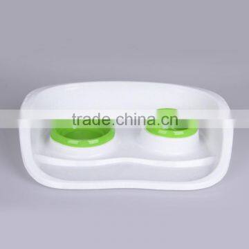 Mess Proof Pet Dog Cat Elevated Water Food Feeder Bowl With Tray With 2 Bowls photo-3