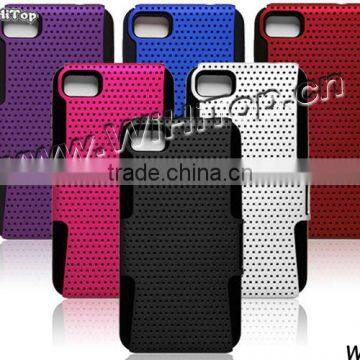 Plastic Mesh Silicone Hybrid Case For Blackberry Dev Alpha B BB10 Z10