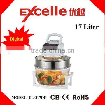 17L with extender ring electric digital controll multi-purpose halogen convection oven electric air fryer